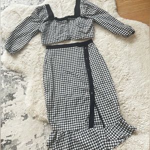 new BCBG Plaid matching top and skirt